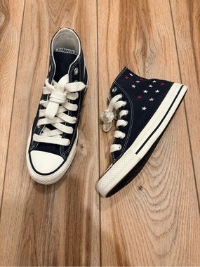 Converse Navy and White Low-Top Canvas Sneakers